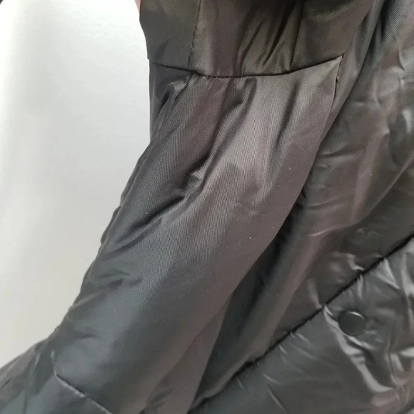 Zara Long Black Puffer  Coat Faux Fur Trim Hood XS - Picture 12 of 13